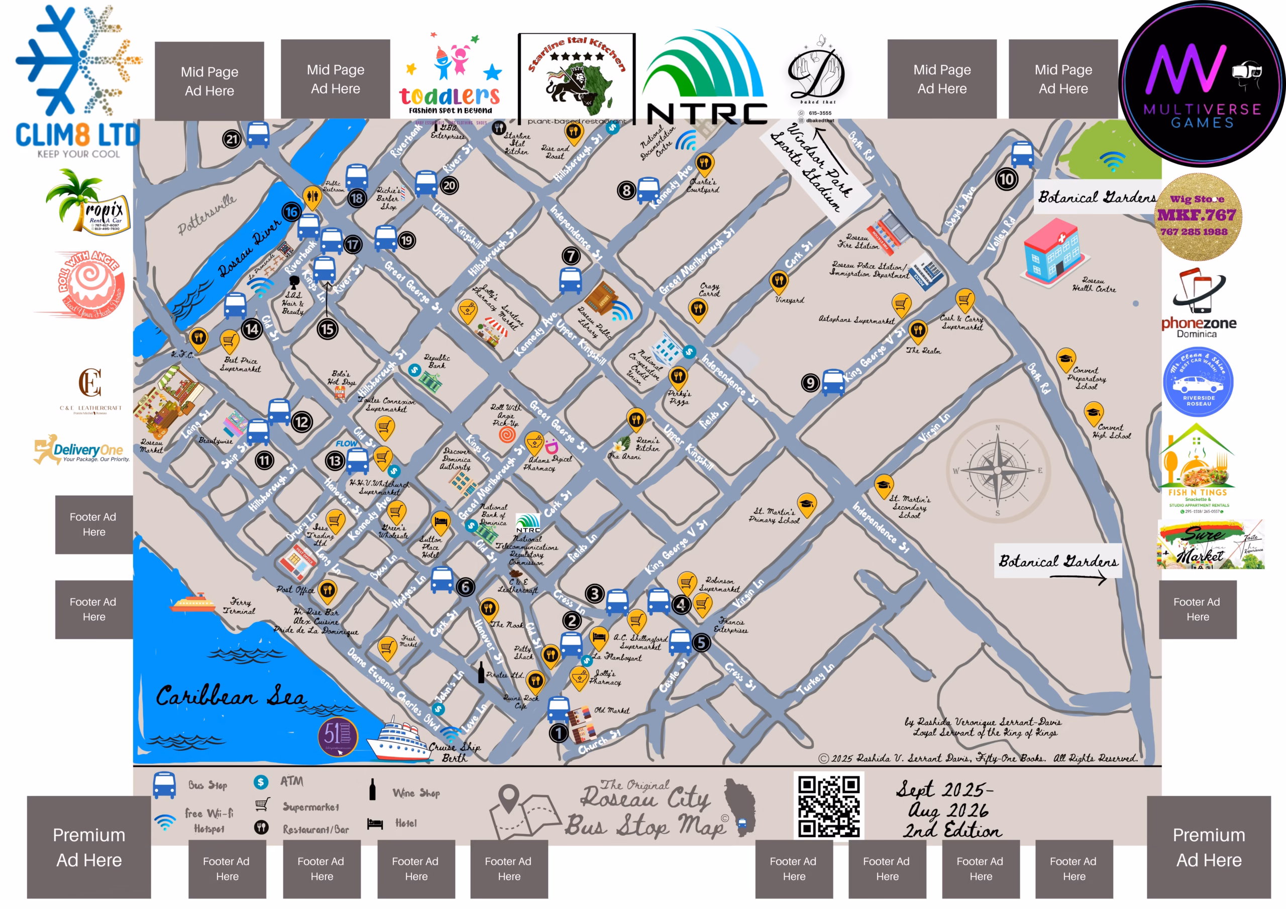 The Original Roseau City Bus Stop Map by Rashida Serrant-Davis